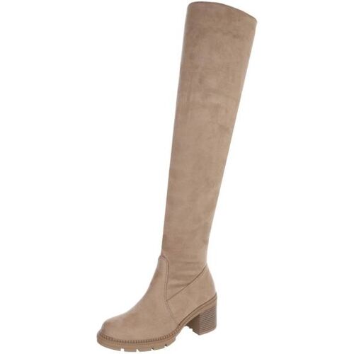 Ital-Design Overknees für Damen in Hellbraun