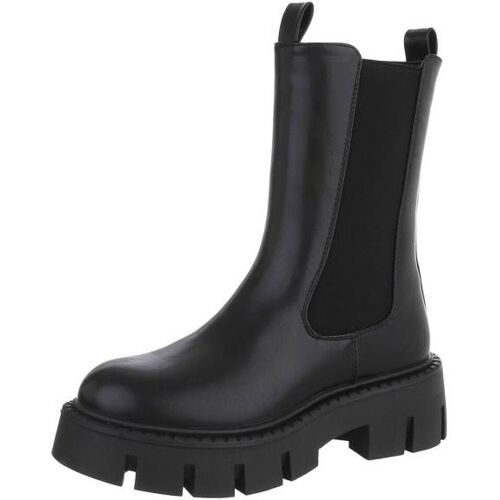 Ital-Design Plateaustiefeletten für Damen in Schwarz