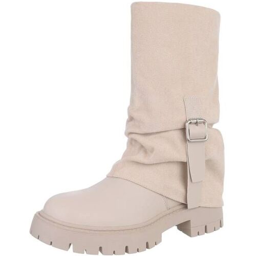 Ital-Design Plateaustiefel für Damen in Beige