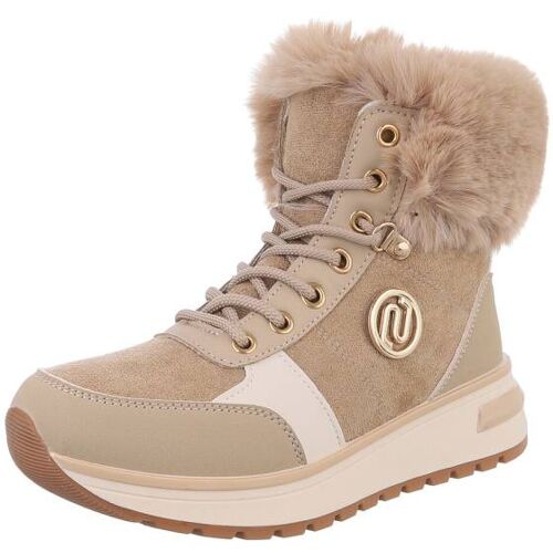 Ital-Design Schnürstiefeletten für Damen in Hellbraun