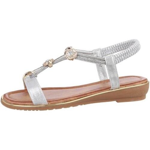 Ital-Design Riemchensandalen für Damen in Silber