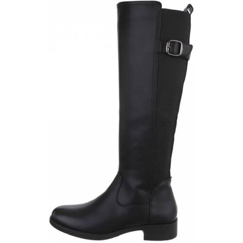 Ital-Design Flache Stiefel für Damen in Schwarz