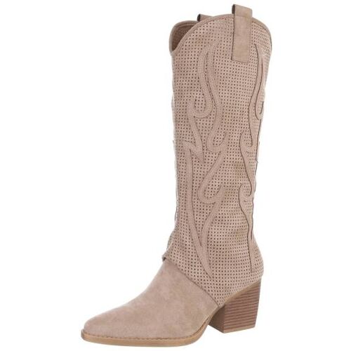 Ital-Design Sommerstiefel für Damen in Hellbraun