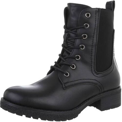 Ital-Design Flache Stiefeletten für Damen in Schwarz