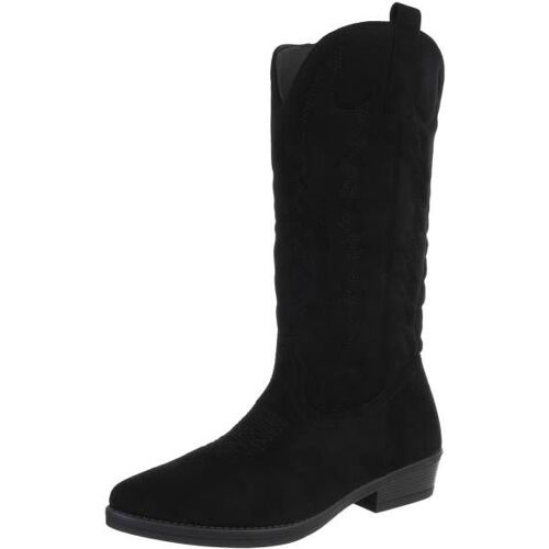 Ital-Design Western- & Bikerstiefel für Damen in Schwarz