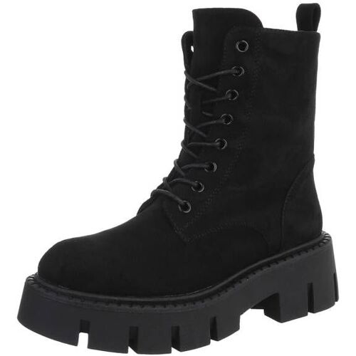 Ital-Design Schnürstiefeletten für Damen in Schwarz