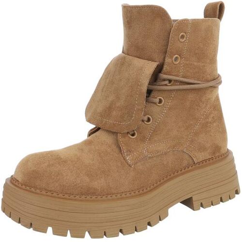 Ital-Design Schnürstiefeletten für Damen in Hellbraun