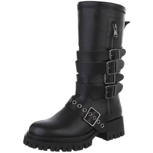 Ital-Design Plateaustiefel für Damen in Schwarz