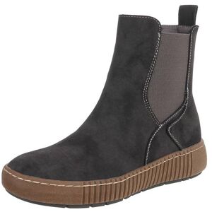 Ital-Design Flache Stiefeletten für Damen in Grau Ital-Design Flache Stiefeletten für Damen in Grau