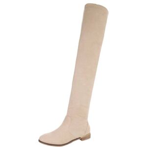 Ital-Design Flache Stiefel für Damen in Beige Ital-Design Flache Stiefel für Damen in Beige