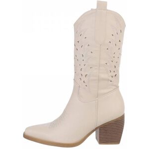Ital-Design Western- & Bikerstiefel für Damen in Beige Ital-Design Western- & Bikerstiefel für Damen in Beige