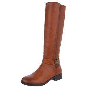 Ital-Design Flache Stiefel für Damen in Camel Ital-Design Flache Stiefel für Damen in Camel
