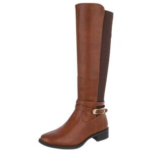 Ital-Design Flache Stiefel für Damen in Camel Ital-Design Flache Stiefel für Damen in Camel