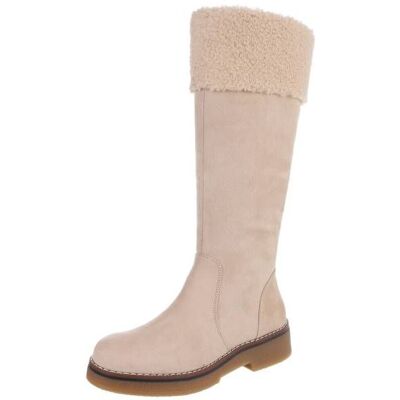 Ital-Design Flache Stiefel für Damen in Beige Ital-Design Flache Stiefel für Damen in Beige