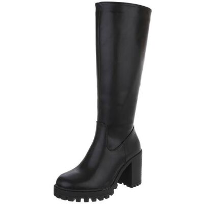 Ital-Design High-Heel Stiefel für Damen in Schwarz Ital-Design High-Heel Stiefel für Damen in Schwarz