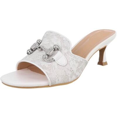 Ital-Design Pantoletten für Damen in Weiß Ital-Design Pantoletten für Damen in Weiß