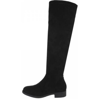Ital-Design Flache Stiefel für Damen in Schwarz Ital-Design Flache Stiefel für Damen in Schwarz