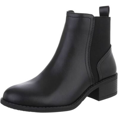 Ital-Design Flache Stiefeletten für Damen in Schwarz Ital-Design Flache Stiefeletten für Damen in Schwarz