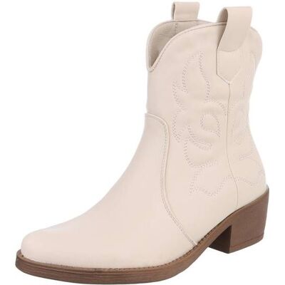 Ital-Design Western- & Bikerboots für Damen in Beige Ital-Design Western- & Bikerboots für Damen in Beige