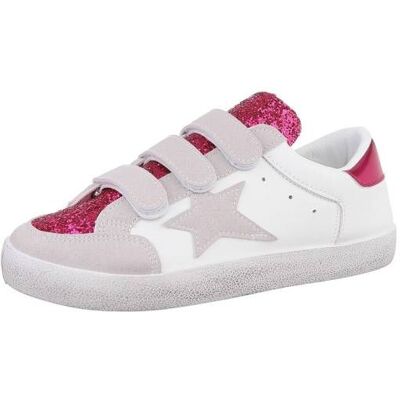 Ital-Design Sneakers Low für Damen in Weiß und Pink Ital-Design Sneakers Low für Damen in Weiß und Pink