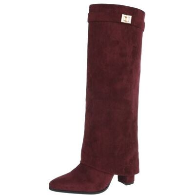 Ital-Design High-Heel Stiefel für Damen in Weinrot Ital-Design High-Heel Stiefel für Damen in Weinrot