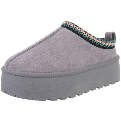 Ital-Design Plateaustiefeletten für Damen in Grau Ital-Design Plateaustiefeletten für Damen in Grau