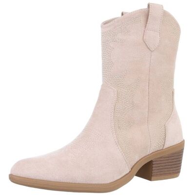 Ital-Design Western- & Bikerboots für Damen in Beige Ital-Design Western- & Bikerboots für Damen in Beige