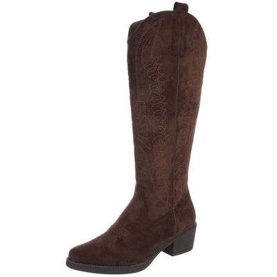 Ital-Design Western- & Bikerstiefel für Damen in Braun Ital-Design Western- & Bikerstiefel für Damen in Braun