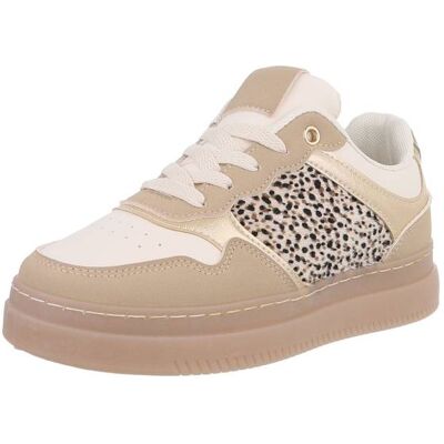 Ital-Design Sneakers Low für Damen in Beige und Braun Ital-Design Sneakers Low für Damen in Beige und Braun