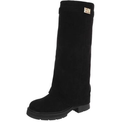 Ital-Design Plateaustiefel für Damen in Schwarz Ital-Design Plateaustiefel für Damen in Schwarz