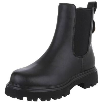 Ital-Design Plateaustiefeletten für Damen in Schwarz Ital-Design Plateaustiefeletten für Damen in Schwarz