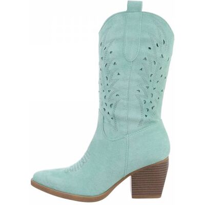 Ital-Design Plateaustiefel für Damen in Hellgrün Ital-Design Plateaustiefel für Damen in Hellgrün