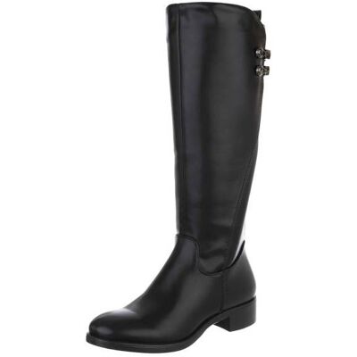 Ital-Design Flache Stiefel für Damen in Schwarz Ital-Design Flache Stiefel für Damen in Schwarz