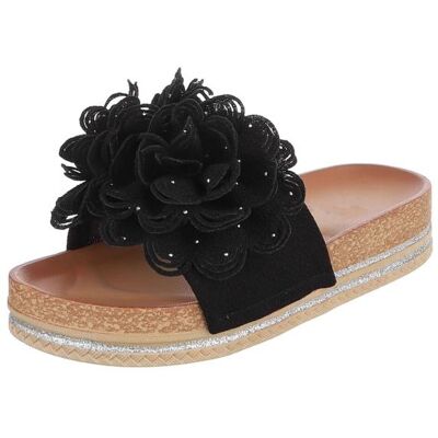 Ital-Design Plateausandaletten für Damen in Schwarz Ital-Design Plateausandaletten für Damen in Schwarz