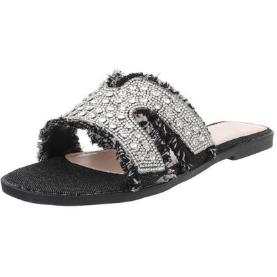 Ital-Design Riemchensandalen für Damen in Schwarz und Silber Ital-Design Riemchensandalen für Damen in Schwarz und Silber