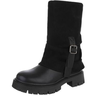Ital-Design Plateaustiefel für Damen in Schwarz Ital-Design Plateaustiefel für Damen in Schwarz