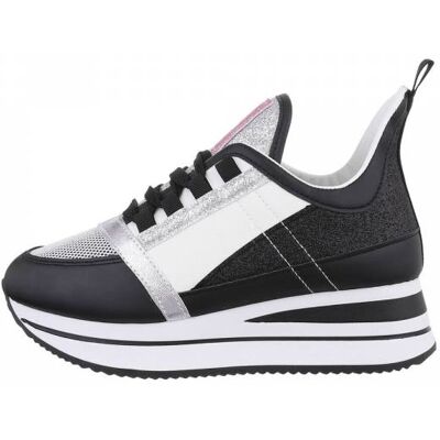 Ital-Design Sneakers Low für Damen in Schwarz und Weiß Ital-Design Sneakers Low für Damen in Schwarz und Weiß