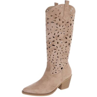 Ital-Design Sommerstiefel für Damen in Hellbraun Ital-Design Sommerstiefel für Damen in Hellbraun