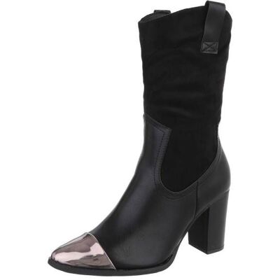 Ital-Design Western- & Bikerstiefel für Damen in Schwarz Ital-Design Western- & Bikerstiefel für Damen in Schwarz