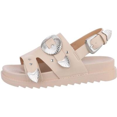 Ital-Design Riemchensandalen für Damen in Beige Ital-Design Riemchensandalen für Damen in Beige