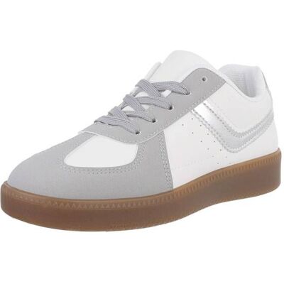Ital-Design Sneakers Low für Damen in Grau und Weiß Ital-Design Sneakers Low für Damen in Grau und Weiß