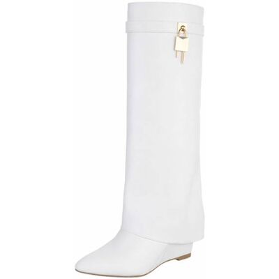 Ital-Design Keilstiefel für Damen in Weiß Ital-Design Keilstiefel für Damen in Weiß