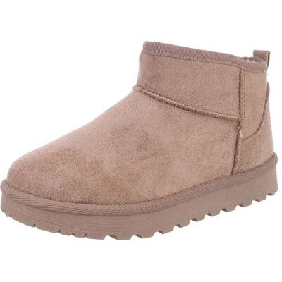 Ital-Design Flache Stiefeletten für Damen in Hellbraun Ital-Design Flache Stiefeletten für Damen in Hellbraun