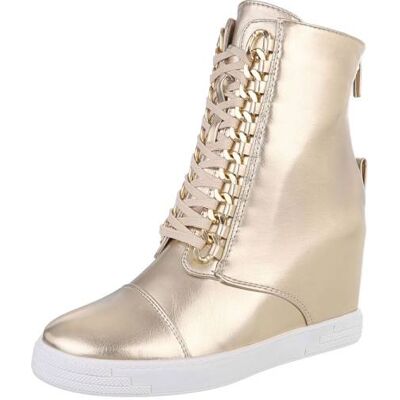 Ital-Design Schnürstiefeletten für Damen in Gold Ital-Design Schnürstiefeletten für Damen in Gold