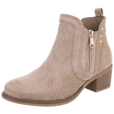 Ital-Design Klassische Stiefeletten für Damen in Hellbraun Ital-Design Klassische Stiefeletten für Damen in Hellbraun