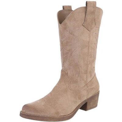 Ital-Design Western- & Bikerstiefel für Damen in Hellbraun Ital-Design Western- & Bikerstiefel für Damen in Hellbraun