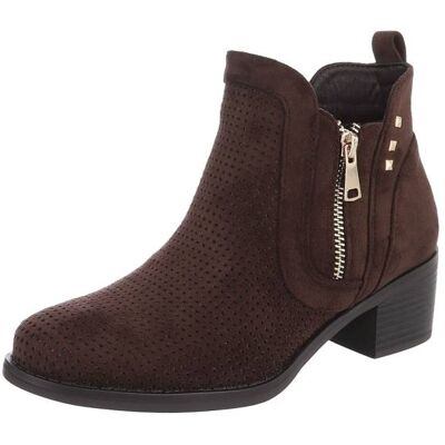 Ital-Design Klassische Stiefeletten für Damen in Dunkelbraun Ital-Design Klassische Stiefeletten für Damen in Dunkelbraun