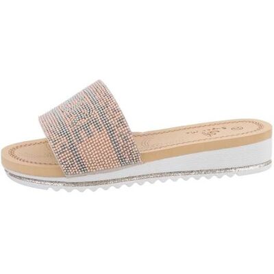 Ital-Design Pantoletten für Damen in Beige Ital-Design Pantoletten für Damen in Beige