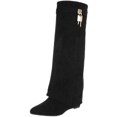 Ital-Design Keilstiefel für Damen in Schwarz Ital-Design Keilstiefel für Damen in Schwarz