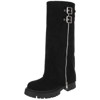 Ital-Design Plateaustiefel für Damen in Schwarz Ital-Design Plateaustiefel für Damen in Schwarz